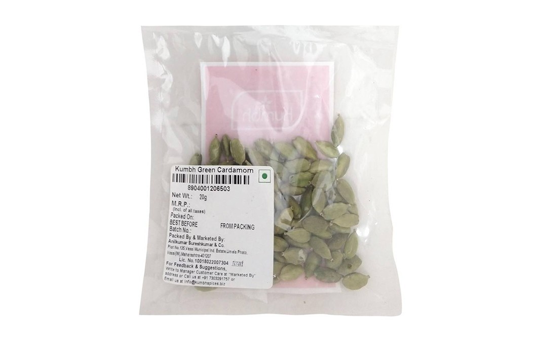 Kumbh Green Cardamom    Pack  20 grams